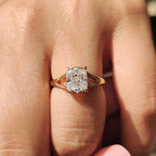 Solitaire Cushion Cut Diamond Ring in Split Shank Setting