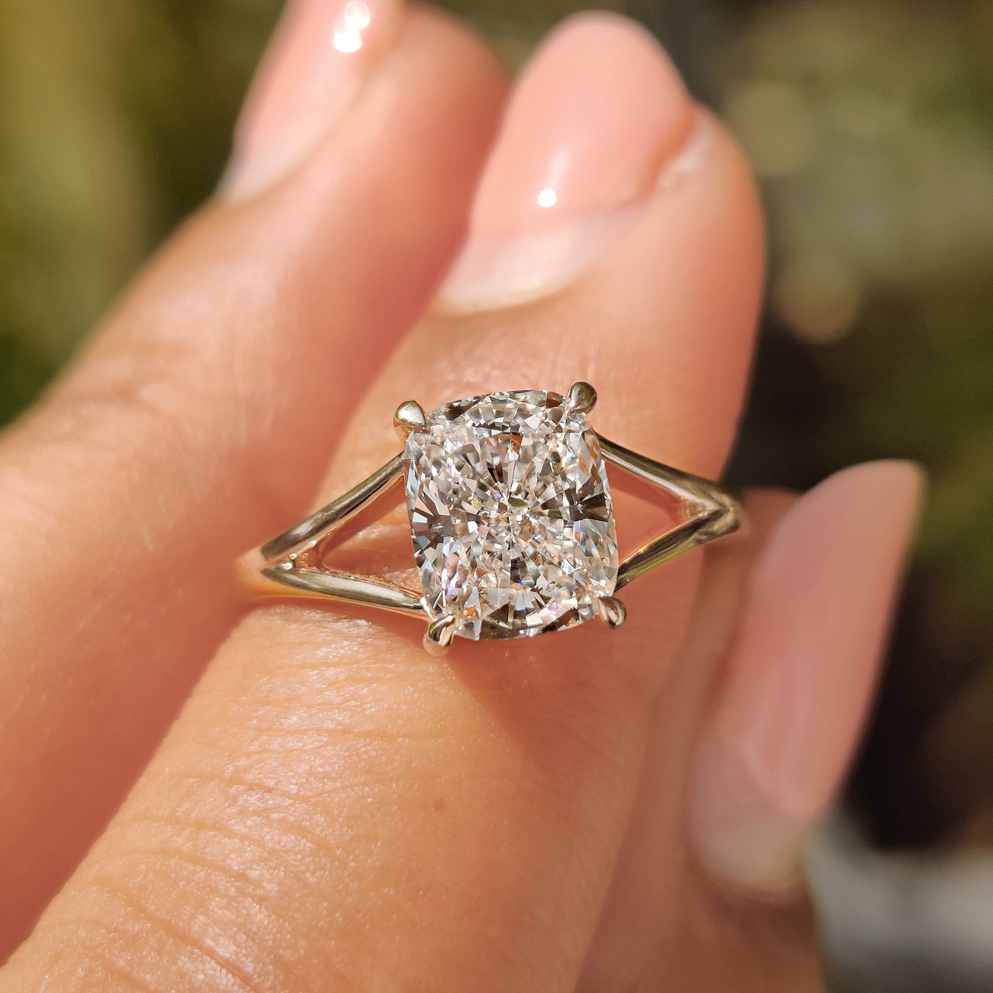 White Gold Elongated Cushion Cut Diamond Ring Main image