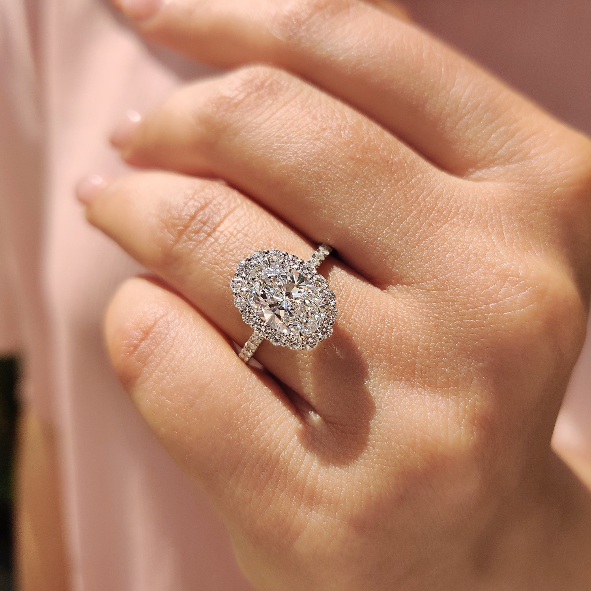 Oval Cut Cathedral Setting Ring Secondary image