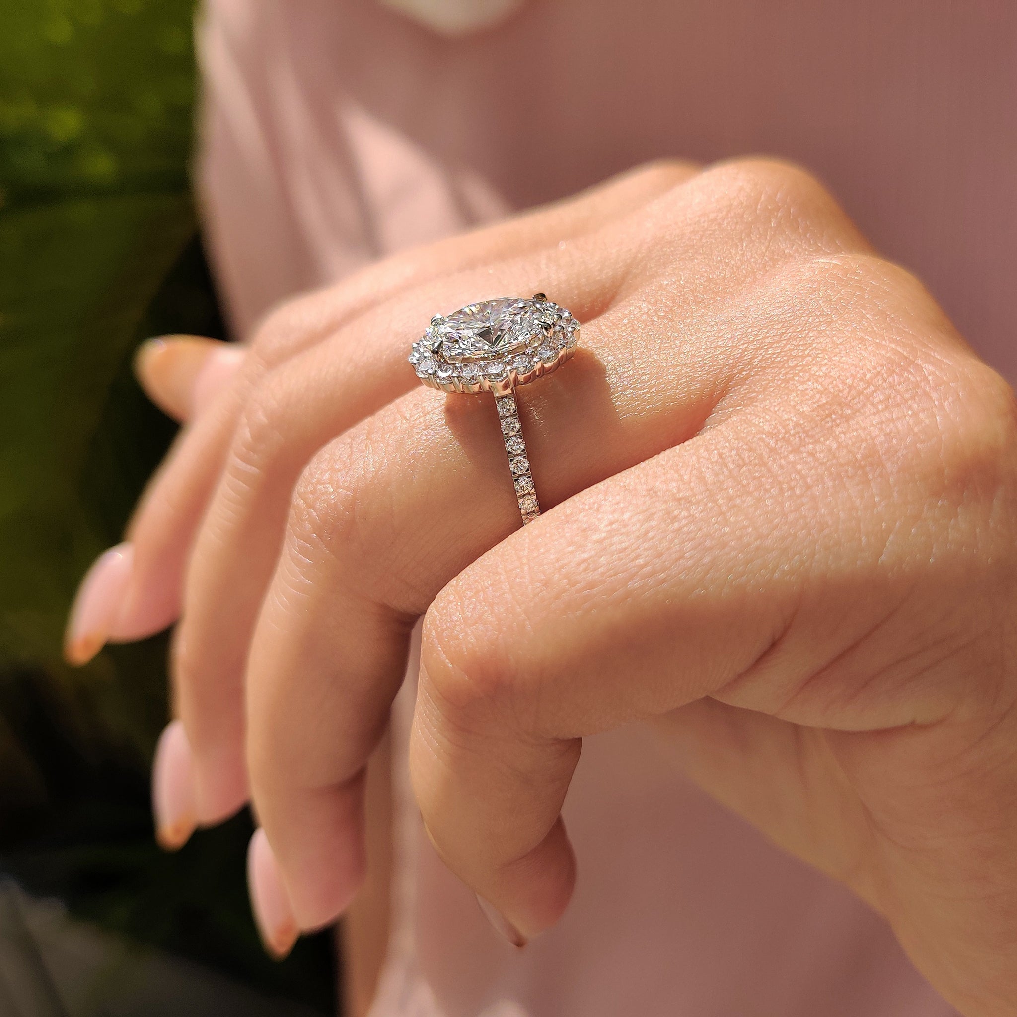 Oval Cut Cathedral Setting Ring