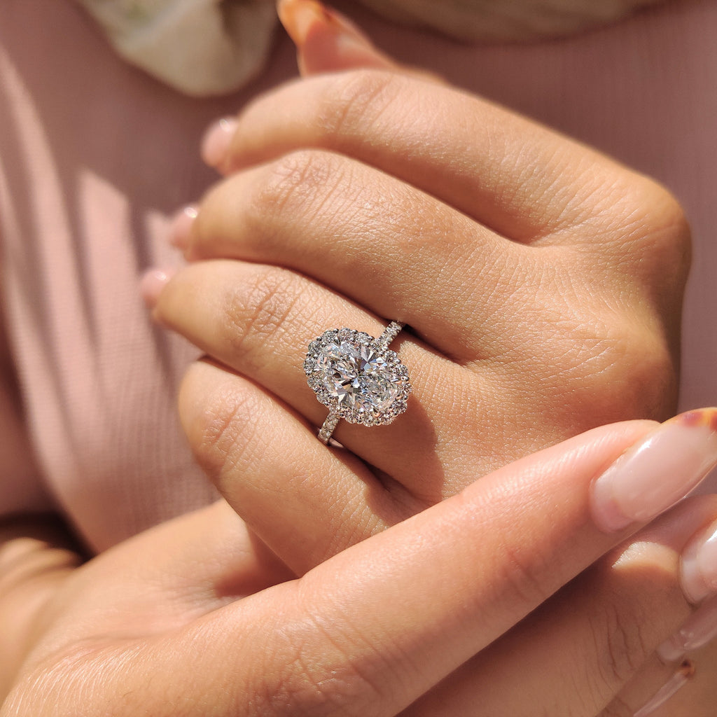 Oval Cut Cathedral Setting Ring