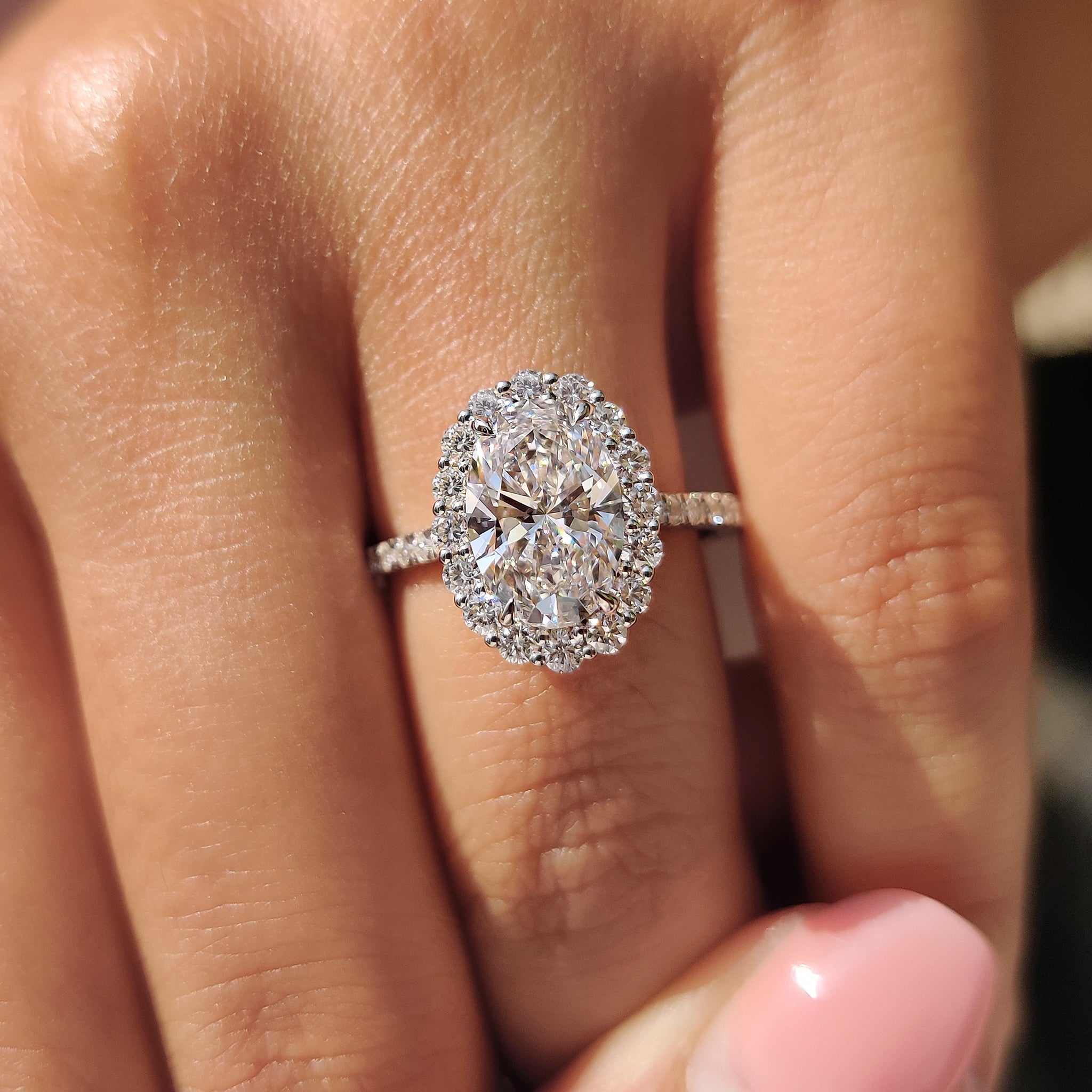 Oval Cut Cathedral Setting Ring