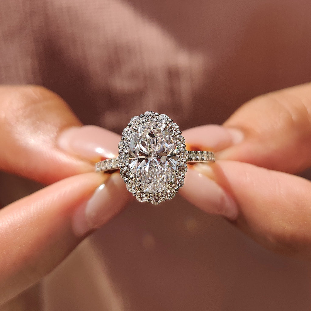Oval Cut Cathedral Setting Ring