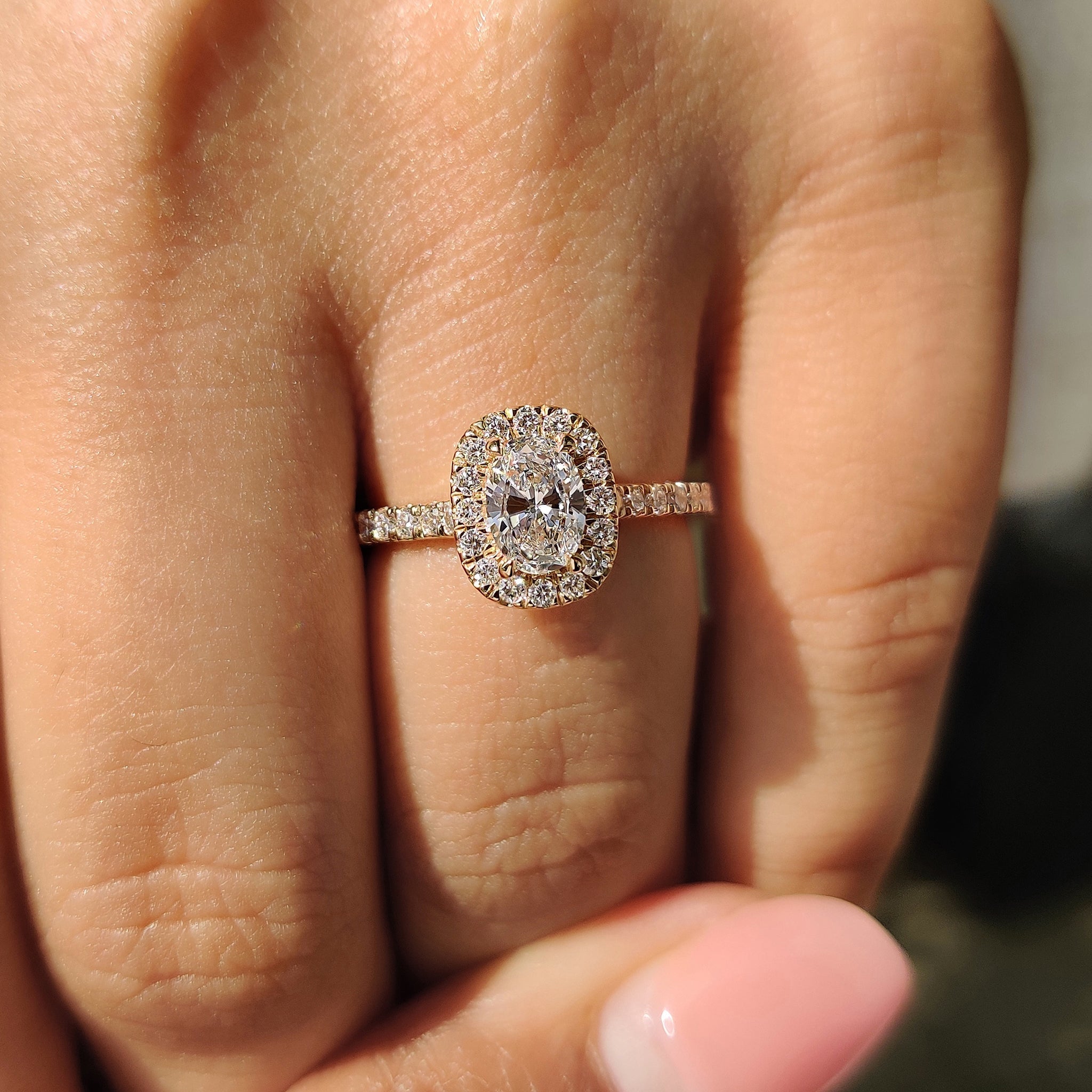 Oval Diamond Engagement Ring With Cathedral Setting Main image