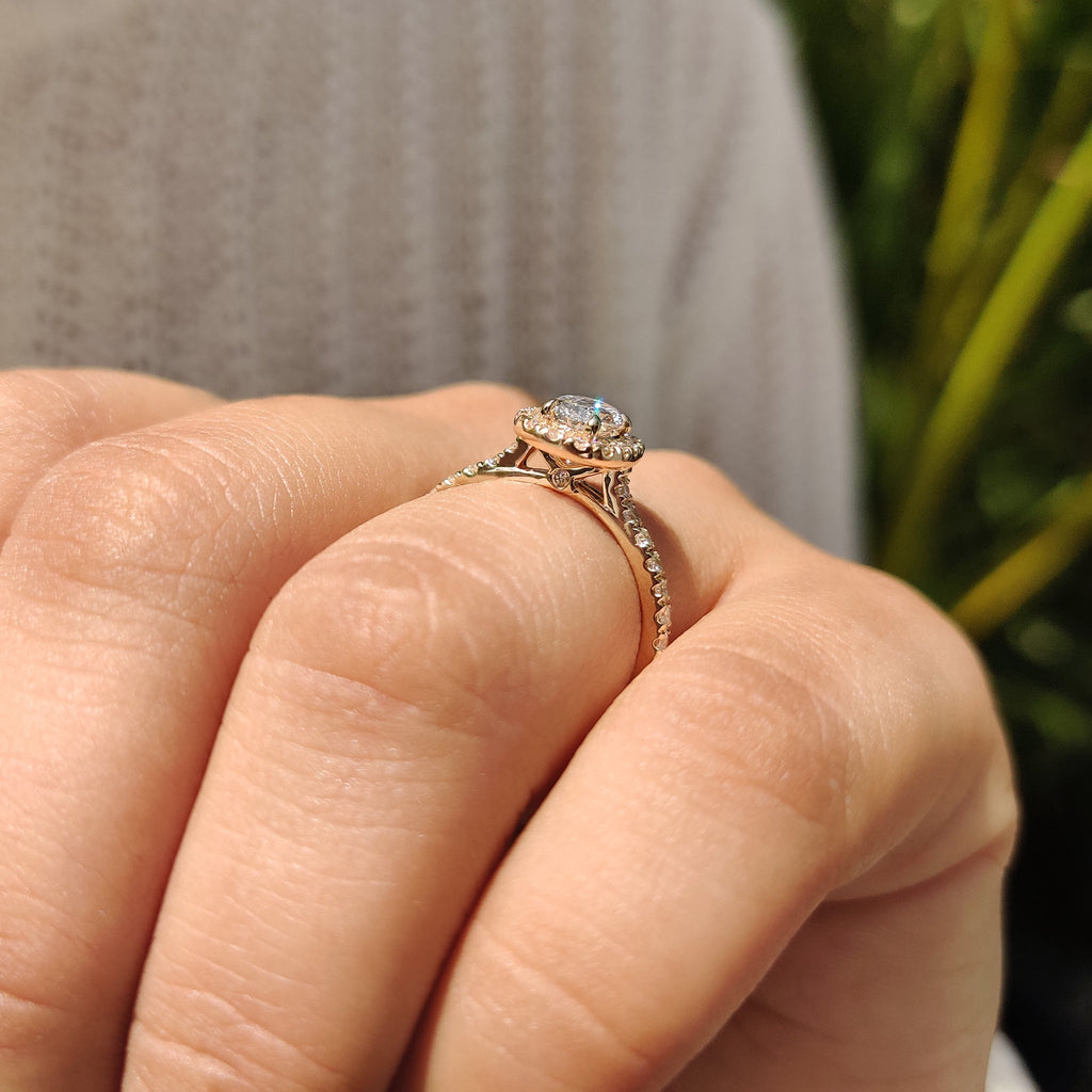Oval Diamond Engagement Ring With Cathedral Setting