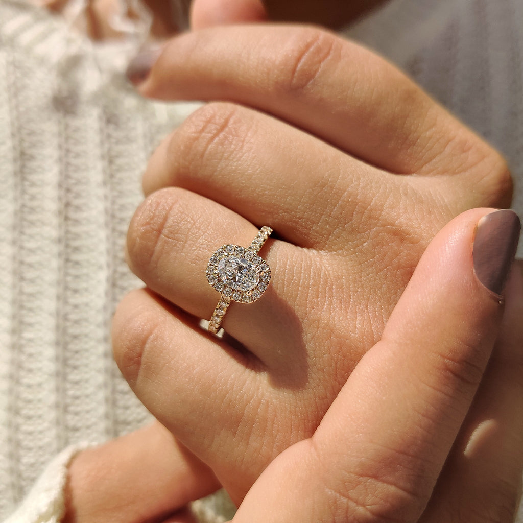 Oval Diamond Engagement Ring With Cathedral Setting