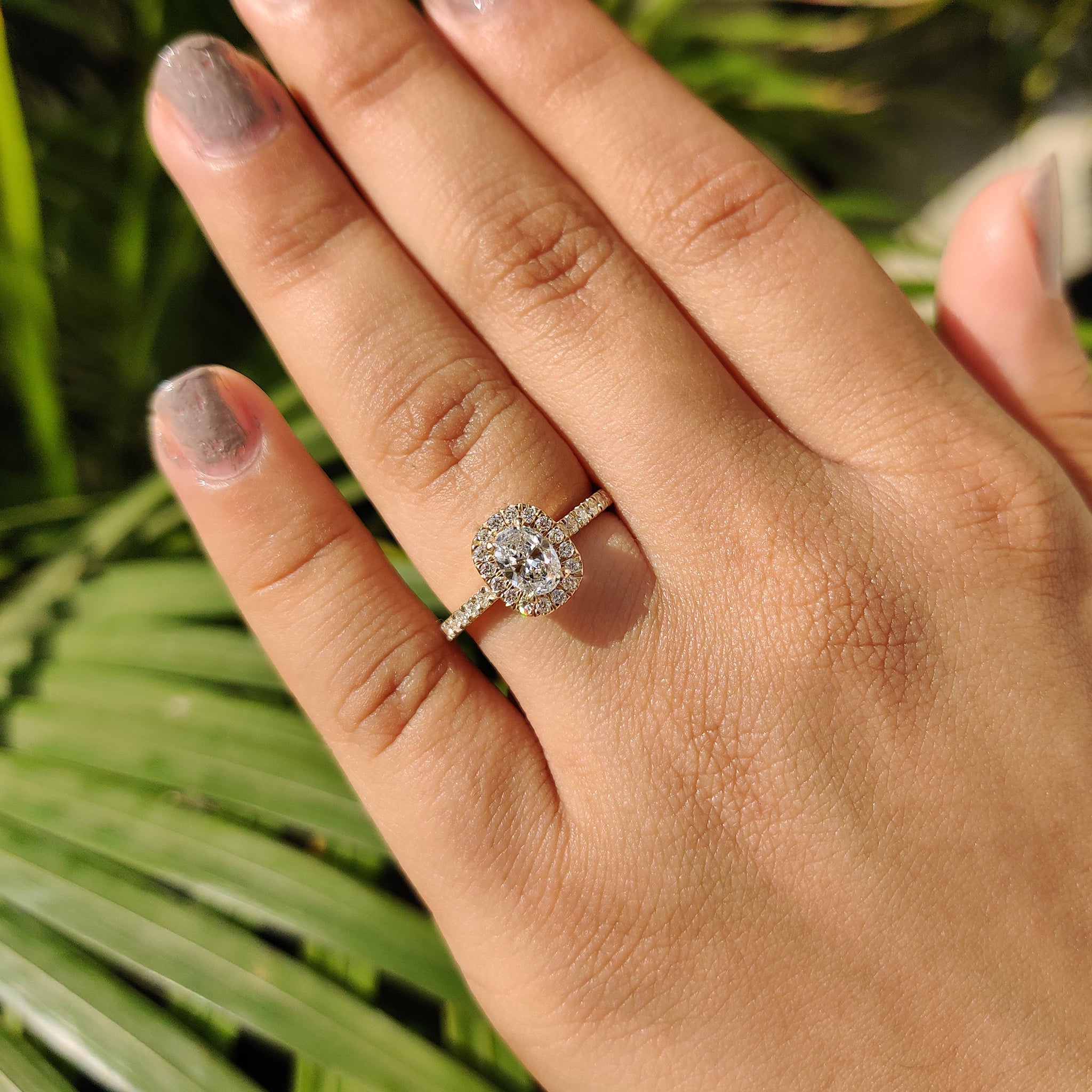 Oval Diamond Engagement Ring With Cathedral Setting