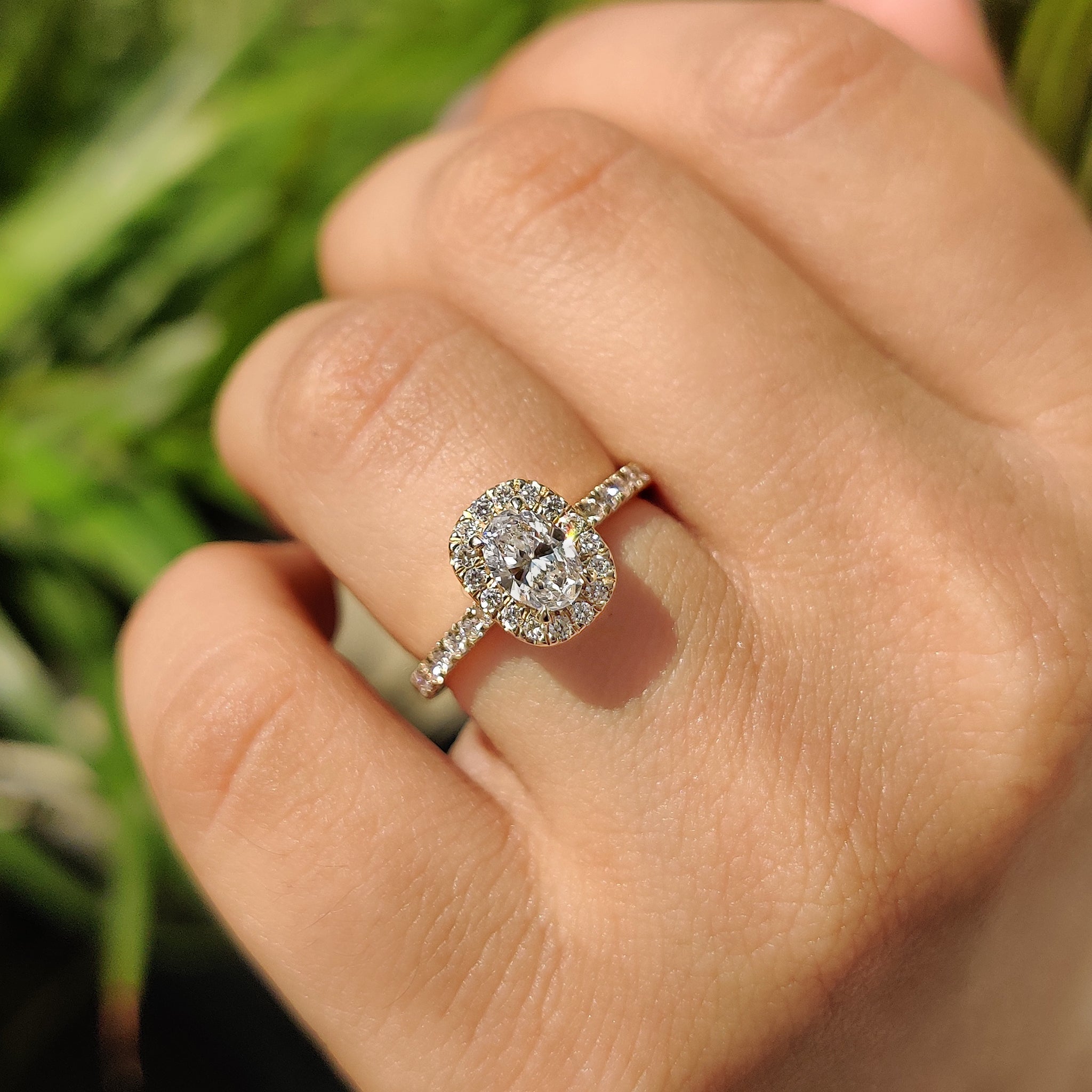 Oval Diamond Engagement Ring With Cathedral Setting