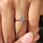 Princess Cut Solitaire Engagement Ring In Compass Prong Style