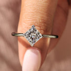 Princess Cut Solitaire Engagement Ring In Compass Prong Style