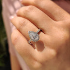 Pear Halo Engagement Ring with Pave Setting