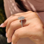 Pear Halo Engagement Ring with Pave Setting