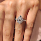 Pear Cut Halo Engagement Ring Setting
