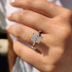 Radiant Cut Hidden Halo Engagement Ring