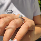 Radiant Cut Hidden Halo Engagement Ring