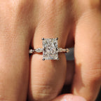 Radiant Cut Hidden Halo Engagement Ring