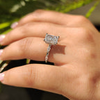 Radiant Cut Hidden Halo Engagement Ring