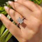Radiant Cut Hidden Halo Engagement Ring