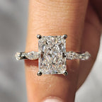 Radiant Cut Hidden Halo Engagement Ring