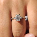 Emerald Cut Double Prong Engagement Ring