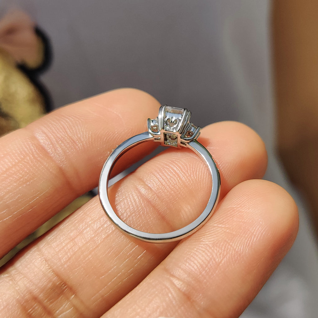 Emerald Cut Double Prong Engagement Ring