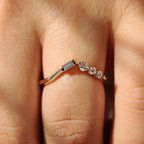 Baguette And Round Diamond Shared Prong Wedding Band