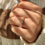 Round Diamond Nature Inspired Wedding Band