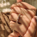 Round Diamond Nature Inspired Wedding Band