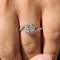 Oval Diamond Bypass Setting Ring In Half Eternity Style