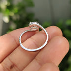 Oval Diamond Bypass Setting Ring In Half Eternity Style