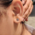 Round Diamond Rose Gold Stud Earrings