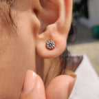 Round Cut Diamond Stud Earrings