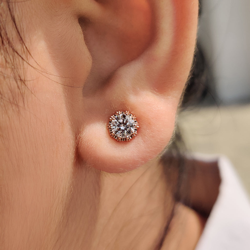 Round Cut Diamond Stud Earrings