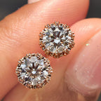 Round Diamond Rose Gold Stud Earrings