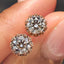 Round Diamond Rose Gold Stud Earrings