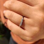 Round And Baguette Cut Wedding Band