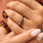 Round And Baguette Cut Wedding Band