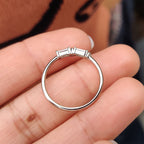 Round And Baguette Cut Wedding Band