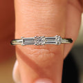 Round And Baguette Cut Wedding Band