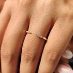 Round Cut 6 Stone Open Gap Wedding Band