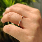 Round Cut 6 Stone Open Gap Wedding Band