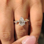 Nature Inspired Pear Shaped Engagement Ring