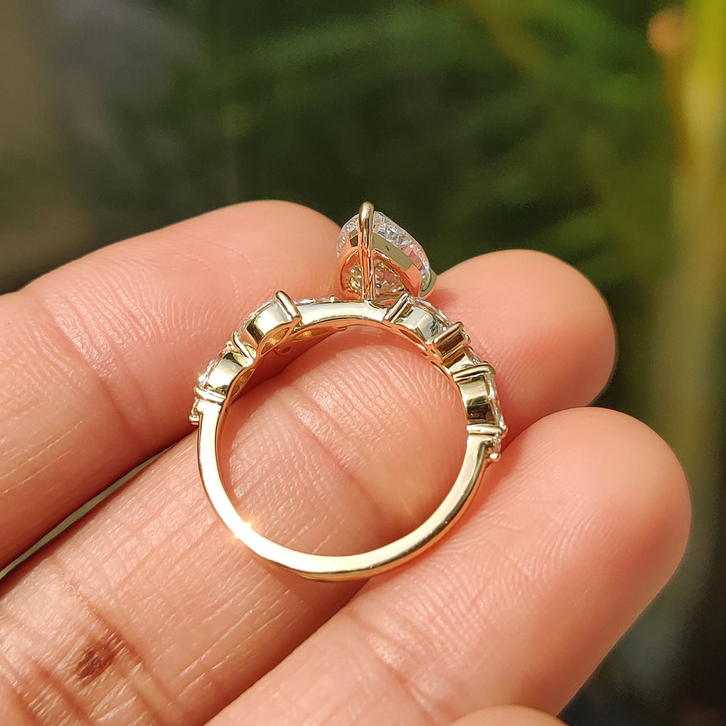 Nature Inspired Pear Shaped Engagement Ring