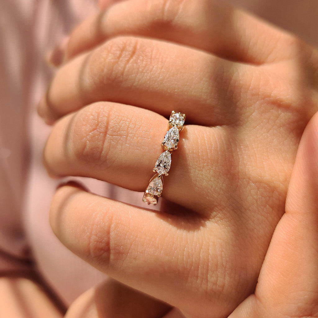 Eternity Wedding Band - Pear Shaped Diamond