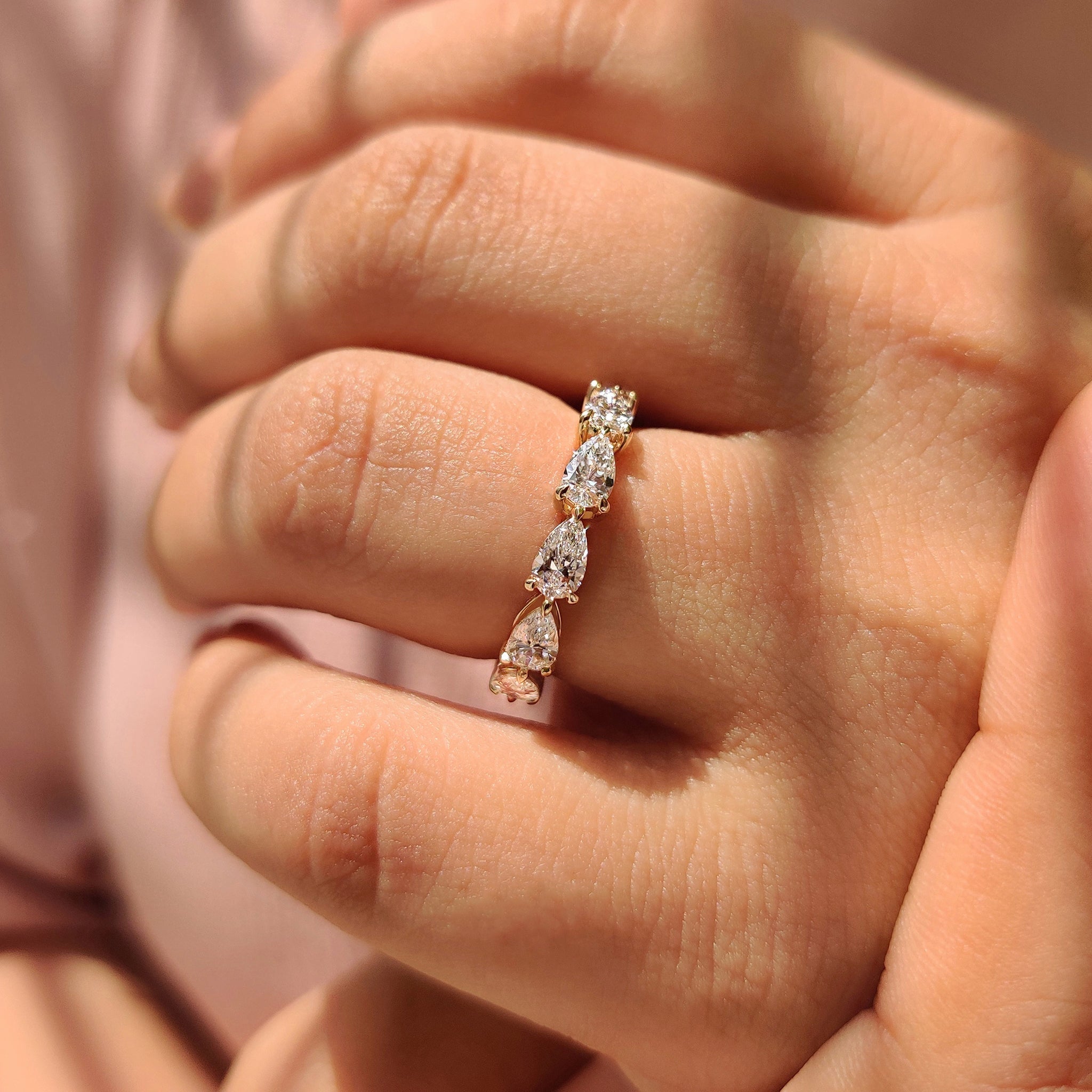 Eternity Wedding Band - Pear Shaped Diamond