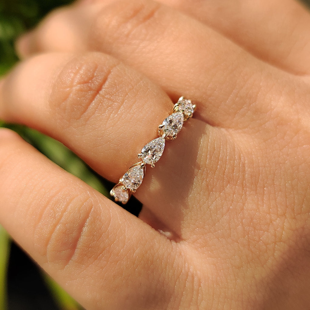 Eternity Wedding Band - Pear Shaped Diamond