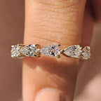 Pear Shaped Diamond Band In 3/4 Eternity Style