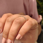Secure With Shared Prong Baguette And Round Diamond Band