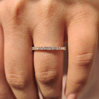 Secure With Shared Prong Baguette And Round Diamond Band