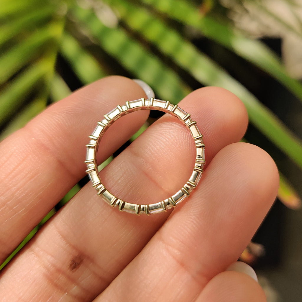 Secure With Shared Prong Baguette And Round Diamond Band